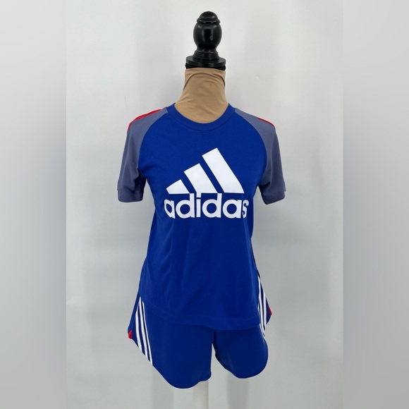 Adidas NWT womens top & shorts matching workout set S athleisure sporty athletic - Picture 2 of 16